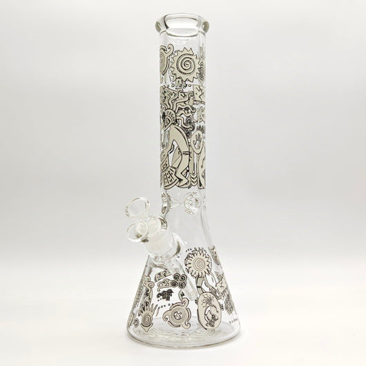 Glow in the dark 14" 7mm Egyptian Design Bong