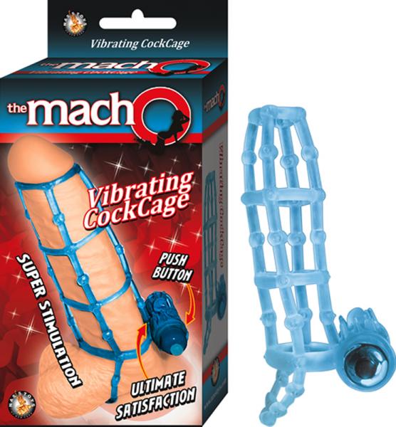 The Macho Vibrating Cockcage, à prova d'água Azul