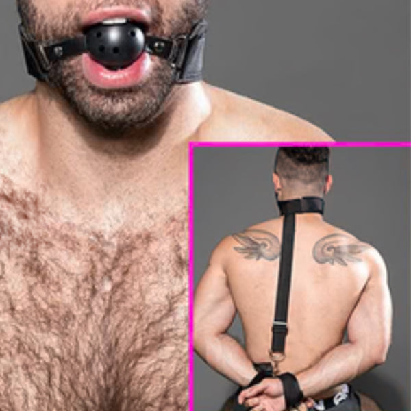 Trophy Boy | Arms restrains with attached Ball gag