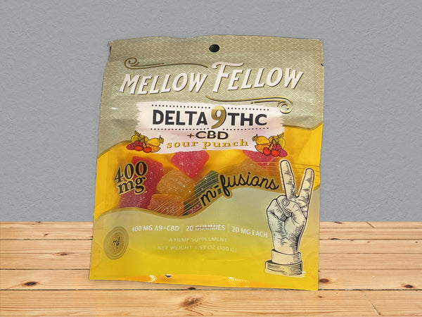 Bolsa de gomitas de CBD y Δ9-THC de Mellow Fellow